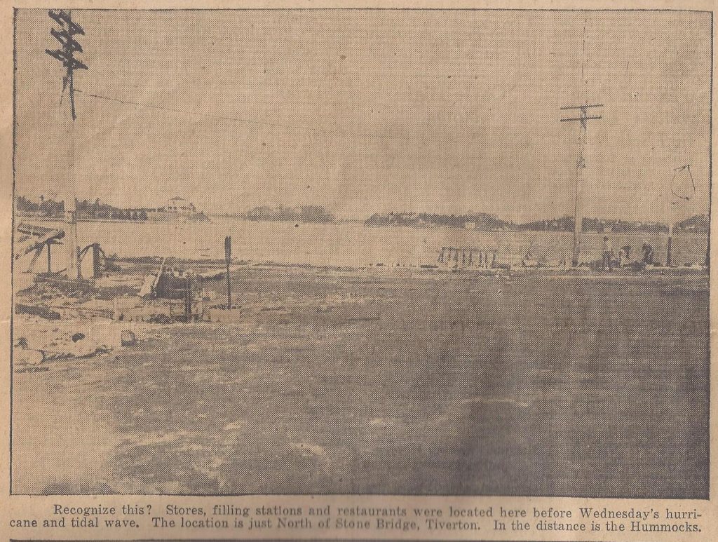 1938 hurricanestone bridge area Tiverton Historical Society